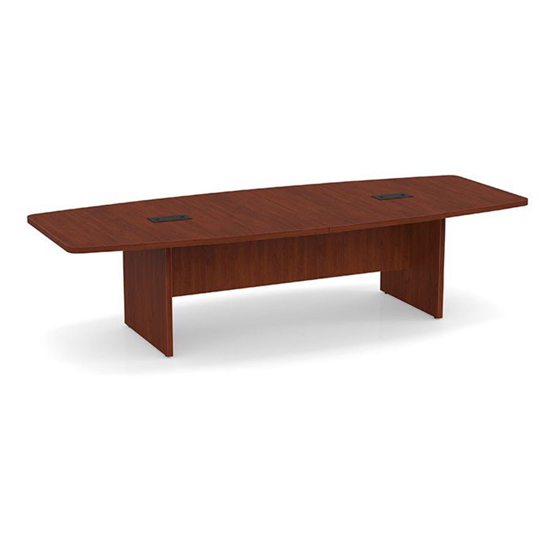 Boat Shaped Conference Table with Slab Base - Kansas City Office Furniture