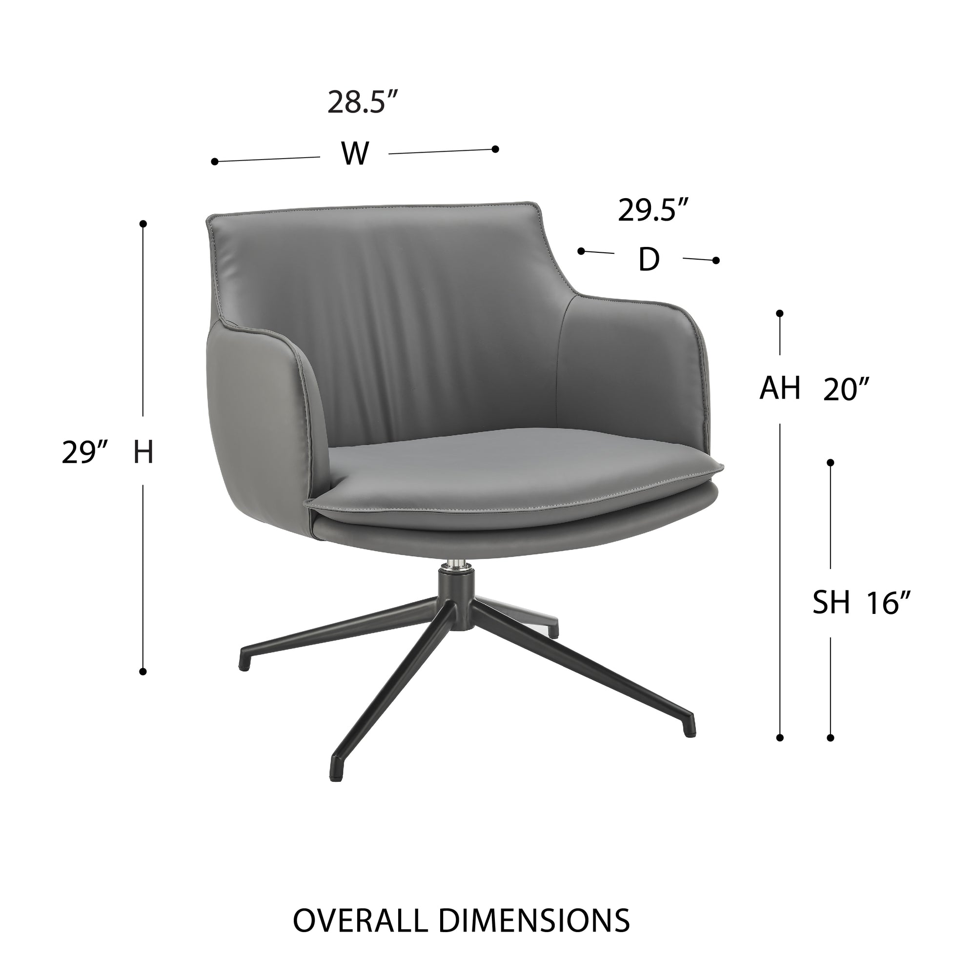 Ronja Swivel Lounge Chair with Black Steel Base - Kansas City Office Furniture