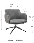 Ronja Swivel Lounge Chair with Black Steel Base - Kansas City Office Furniture