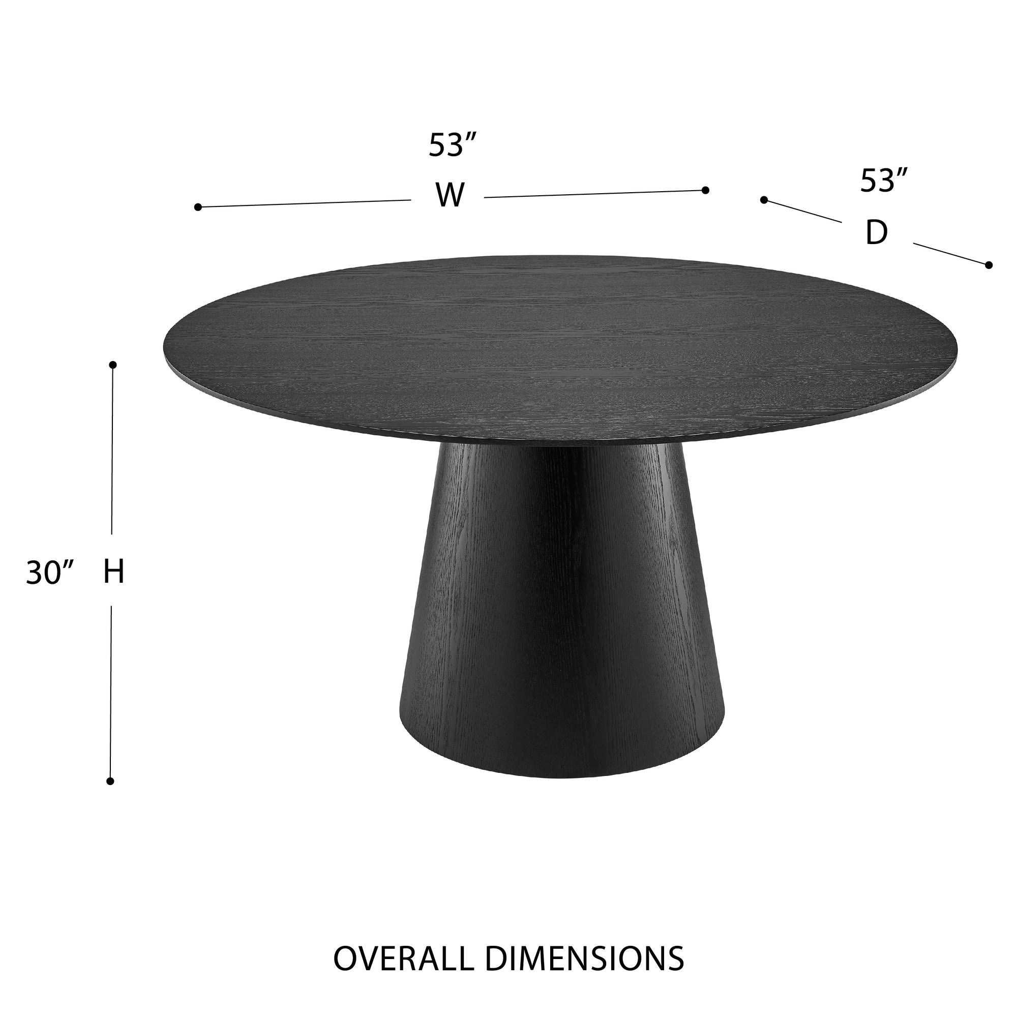 Wesley 53&quot; Wood Veneer Round Table - Kansas City Office Furniture