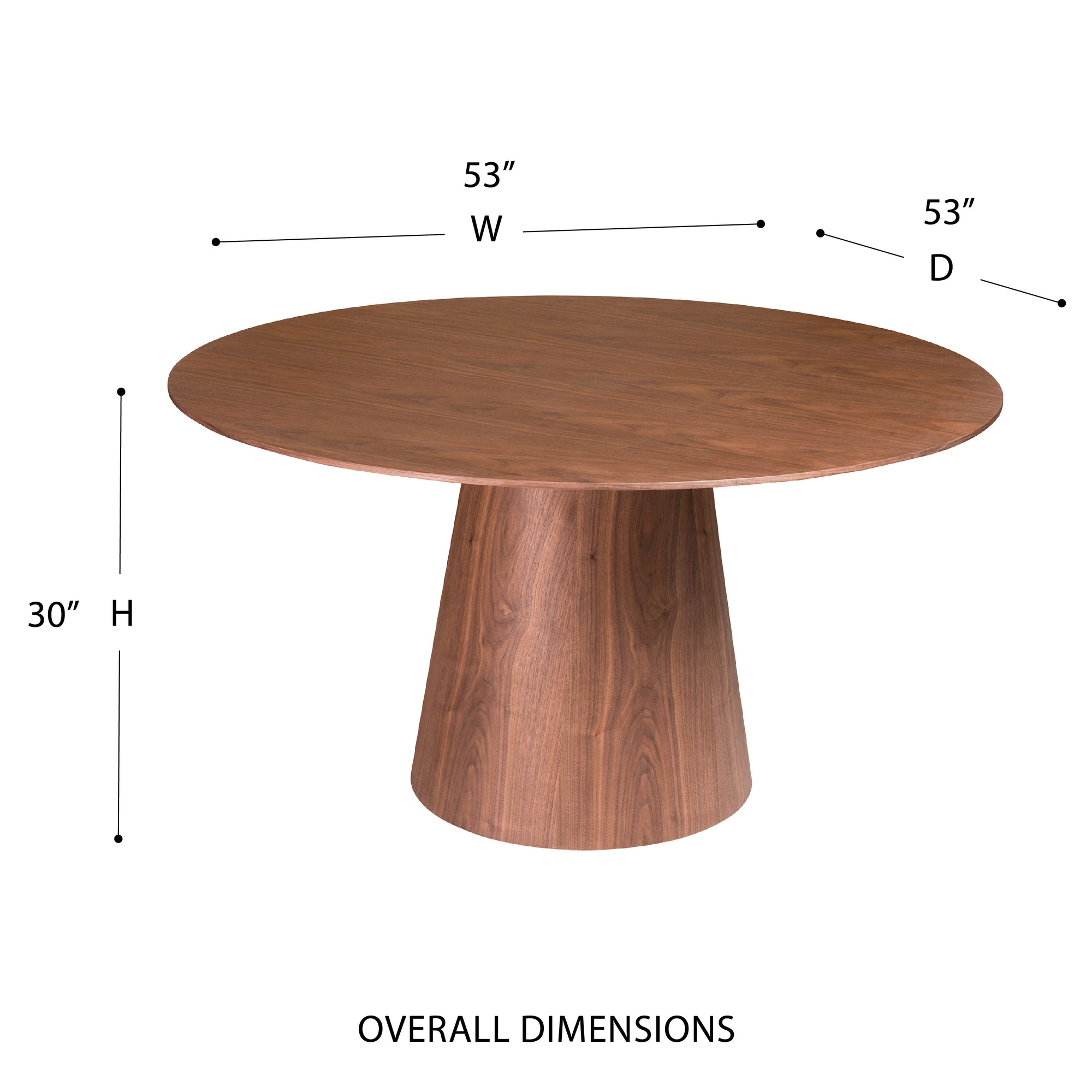 Wesley 53&quot; Wood Veneer Round Table - Kansas City Office Furniture