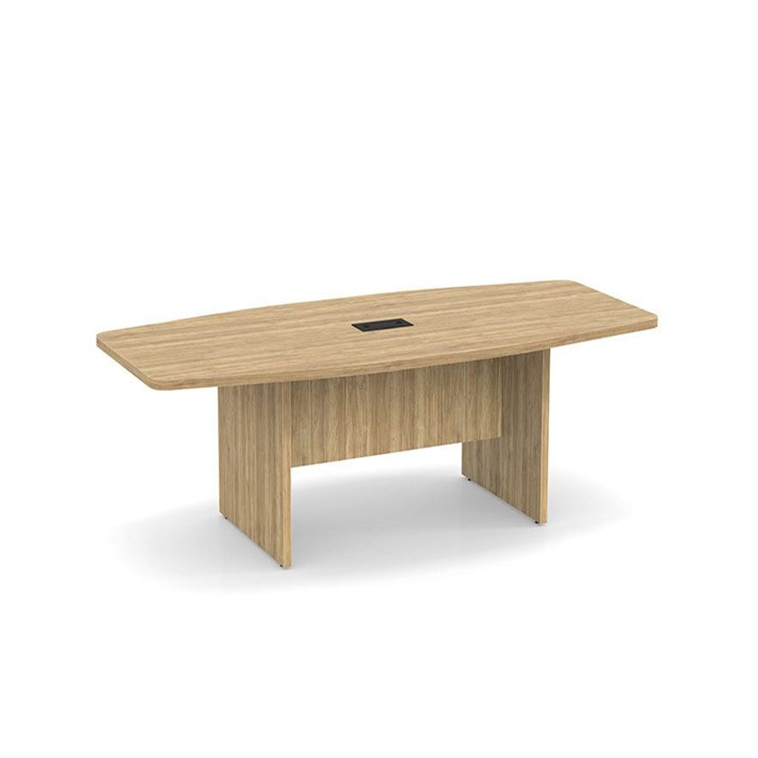 Boat Shaped Conference Table with Slab Base - Kansas City Office Furniture