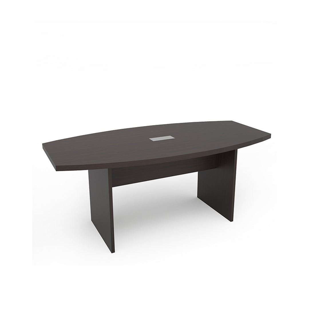 Boat Shaped Conference Table with Slab Base - Kansas City Office Furniture