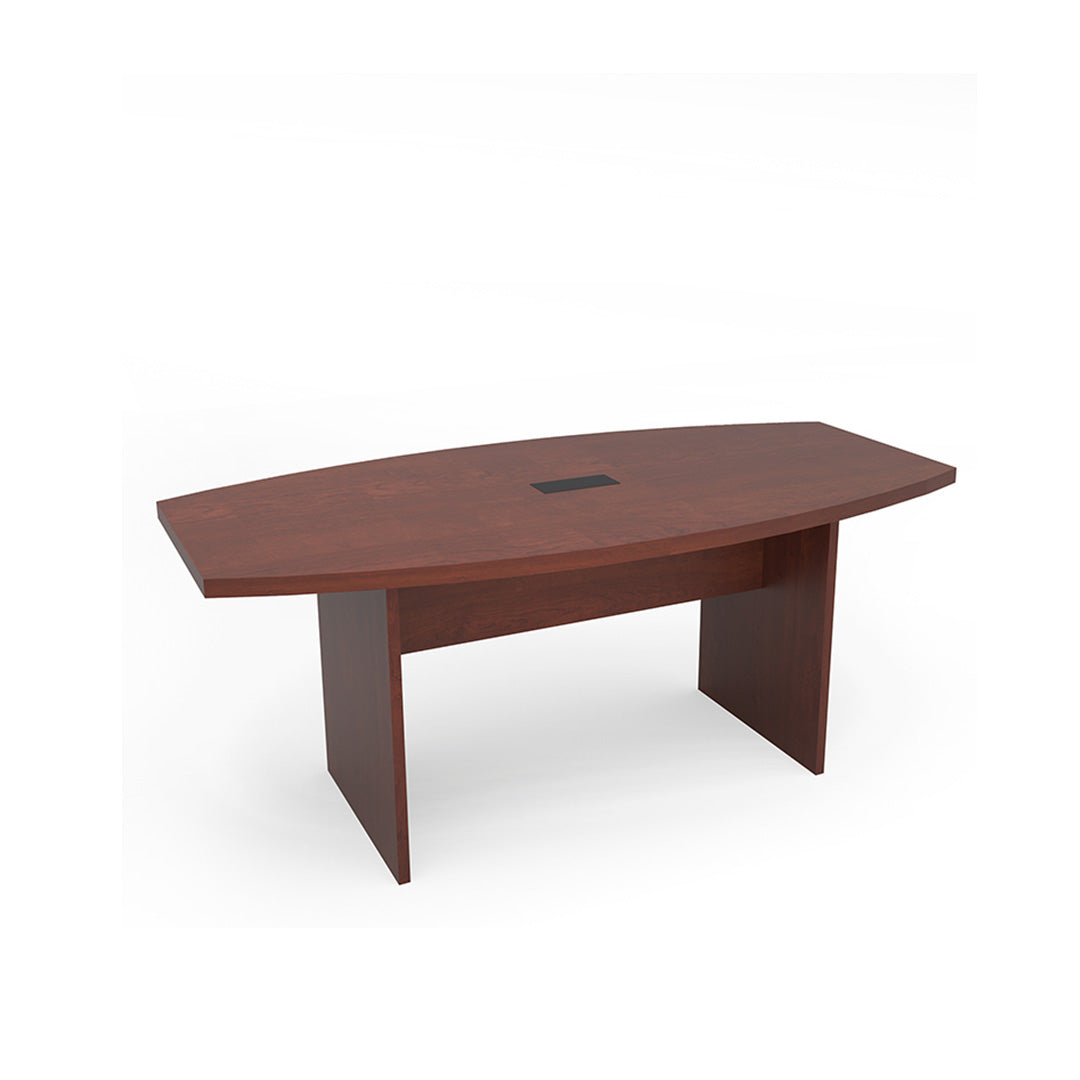 Boat Shaped Conference Table with Slab Base - Kansas City Office Furniture