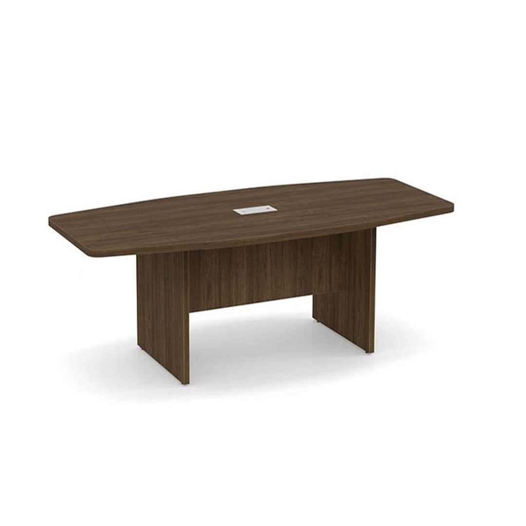 Boat Shaped Conference Table with Slab Base - Kansas City Office Furniture