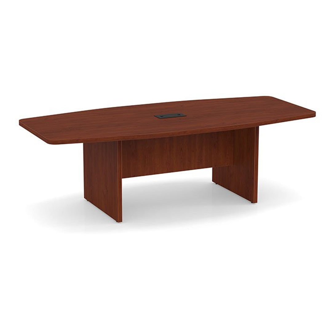 Boat Shaped Conference Table with Slab Base - Kansas City Office Furniture