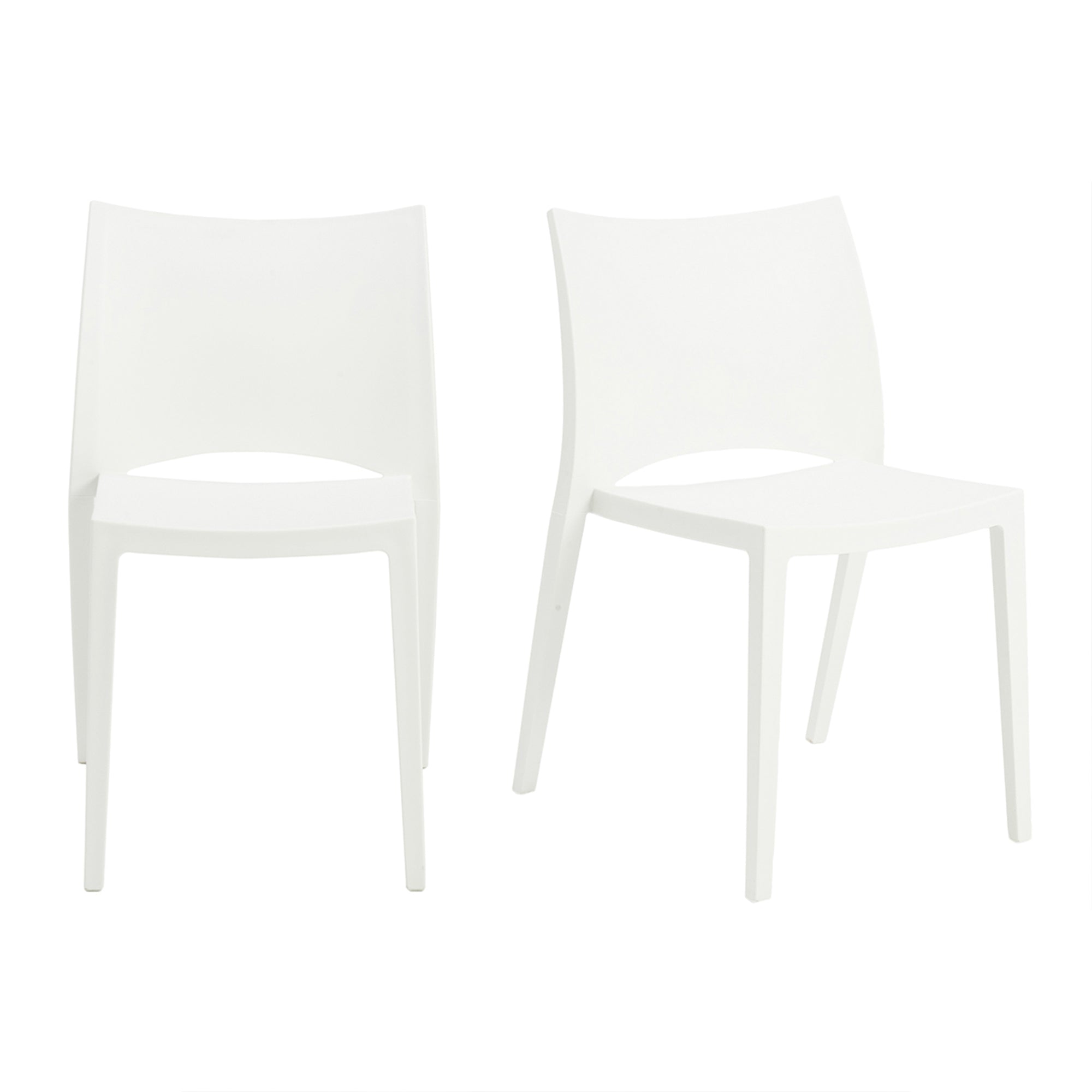 Leslie Stacking Chair in White - Set of 2 - Kansas City Office Furniture