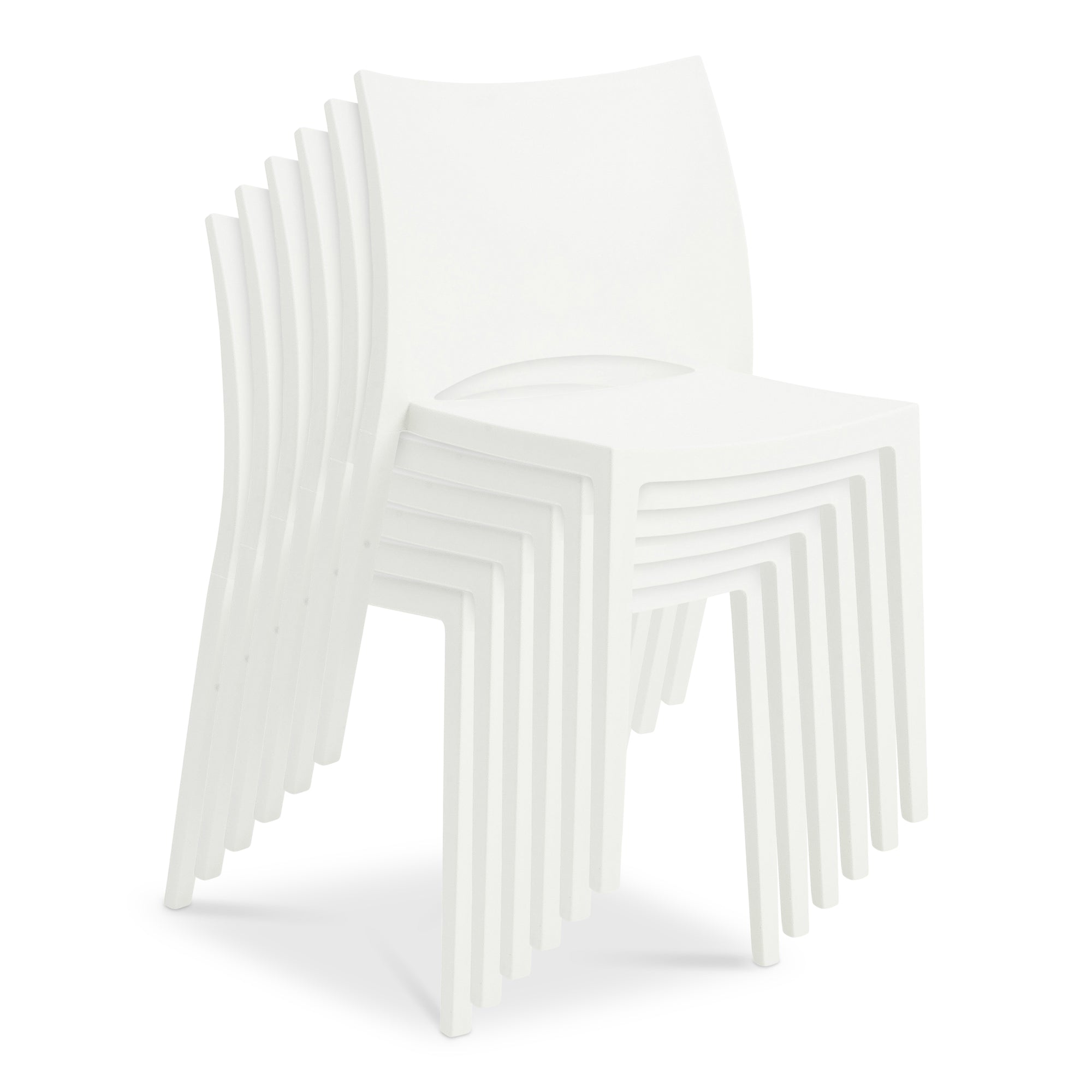 Leslie Stacking Chair in White - Set of 2 - Kansas City Office Furniture