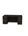 Storlie desk in Espresso laminate, Classic Double Pedestal Office Desk with Box Box File and File File Storage. Kansas City office furniture.