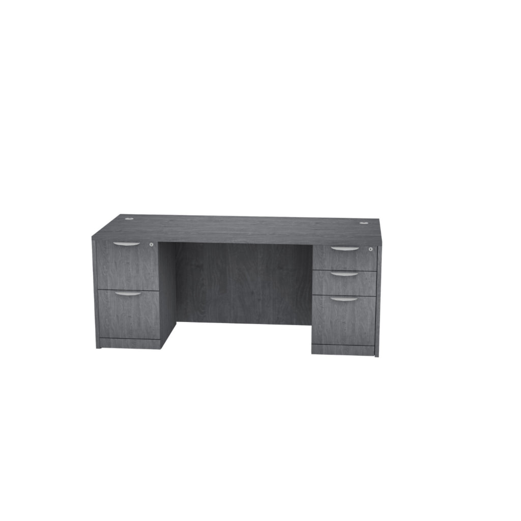 Storlie desk in New Grey laminate. Classic Double Pedestal Office Desk with Box Box File and File File Storage. Kansas City office furniture.