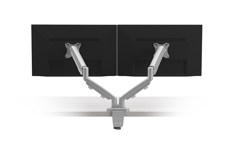 Back view. EPPA2 Dual Monitor Arm, adjustable monitor support. Kansas City office accessories.