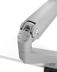 Detail shot of EPPA2 Max Dual Monitor Arm, Adjustable monitor support. Kansas City office accessories.