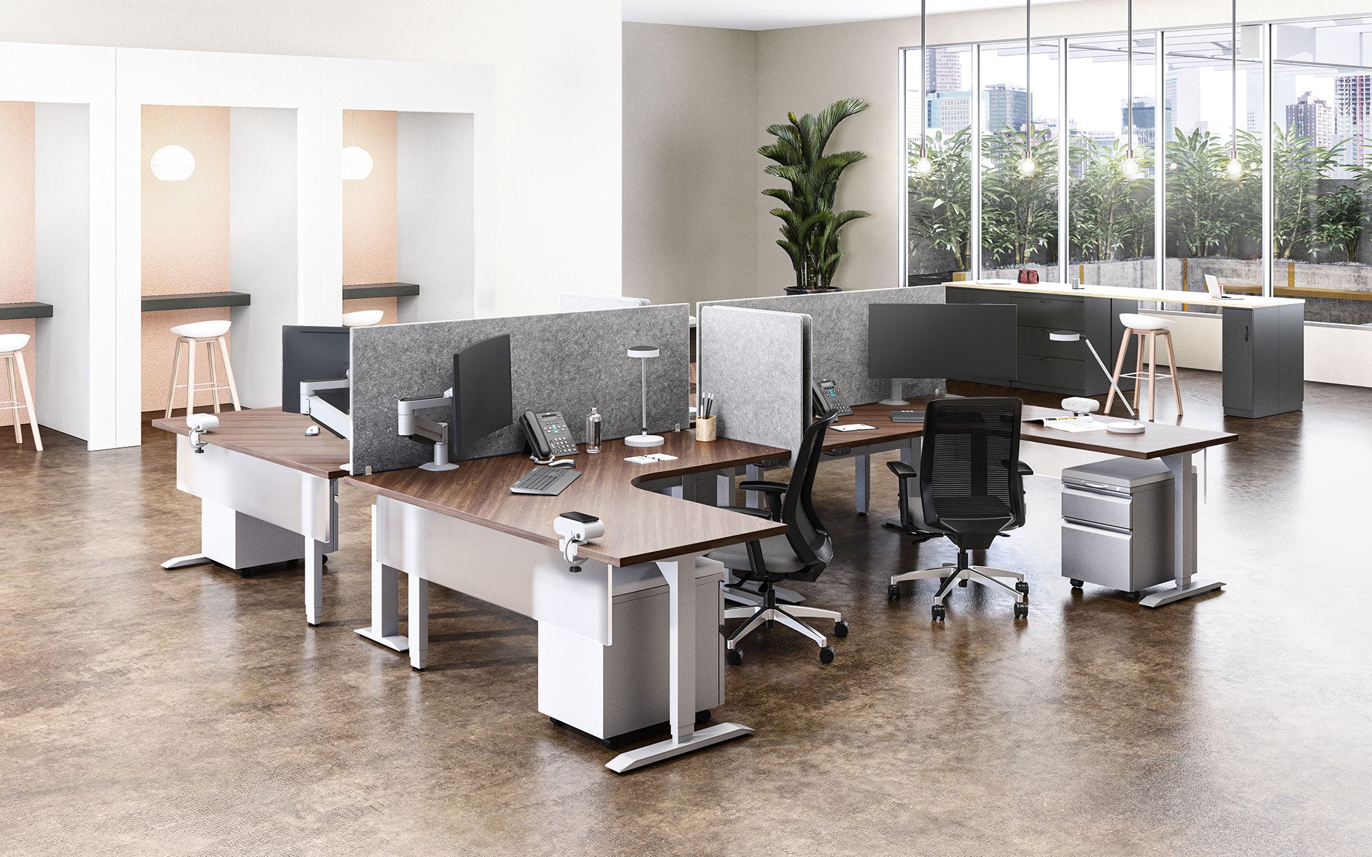 L-Unit Sit-to-Stand Height Adjustable 72"x72" Desk - Kansas City Office Furniture