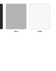 Clear Design Steel Desk Modesty Panel color swatches in black, silver, and white. Kansas City office furniture accessories.