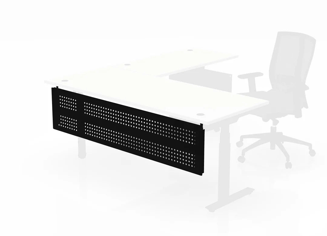 Clear Design Steel Desk Modesty Panel in black. Kansas City office furniture accessories.