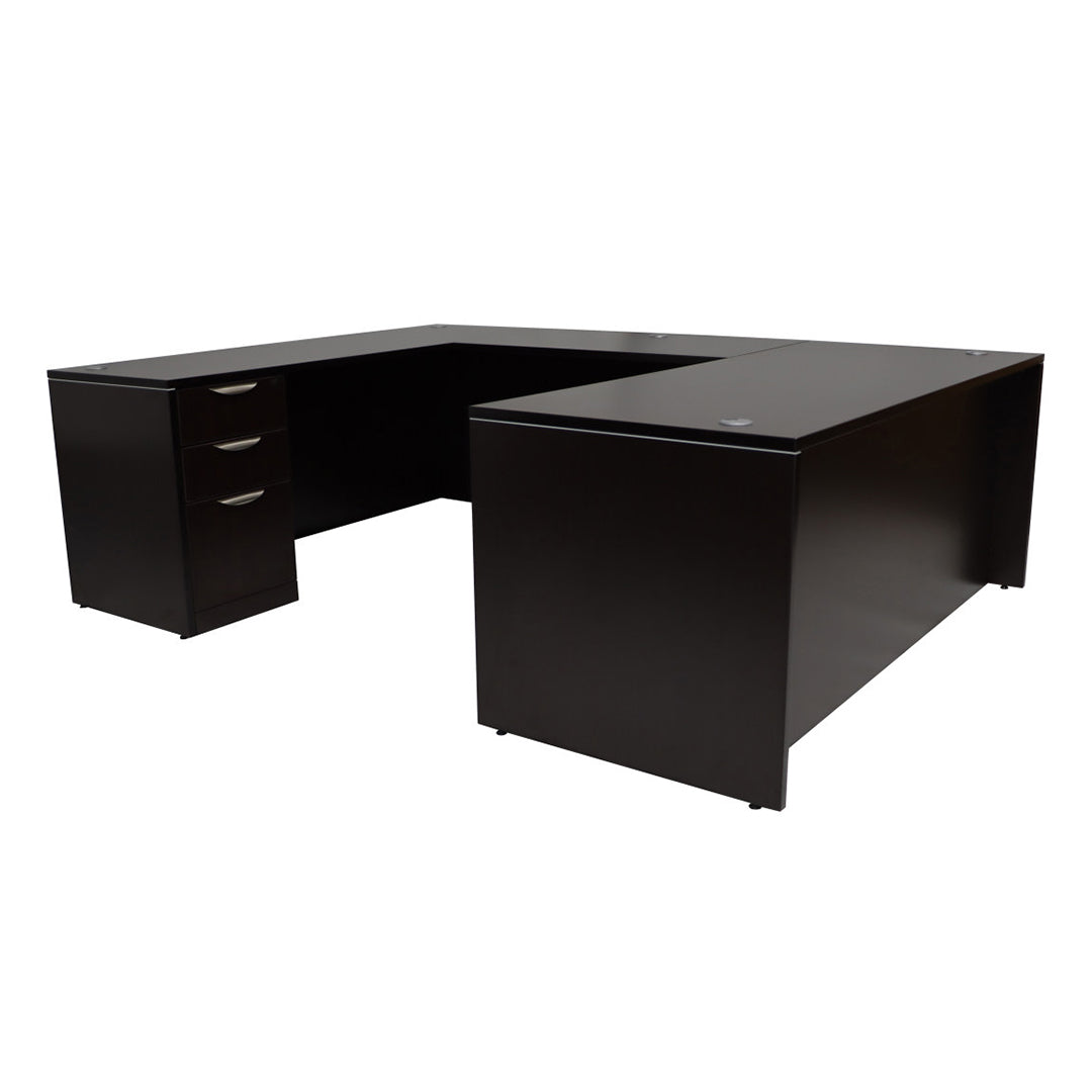 U-Shaped 72&quot;W x 102&quot;D Workstation Desk with B/B/F &amp; F/F Storage - Kansas City Office Furniture