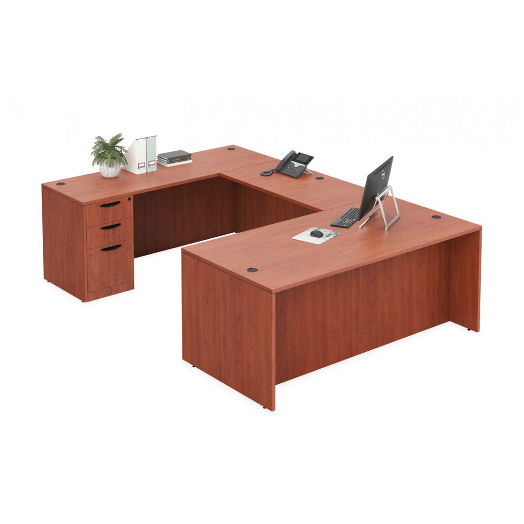 U-Shaped 72&quot;W x 102&quot;D Workstation Desk with B/B/F &amp; F/F Storage - Kansas City Office Furniture