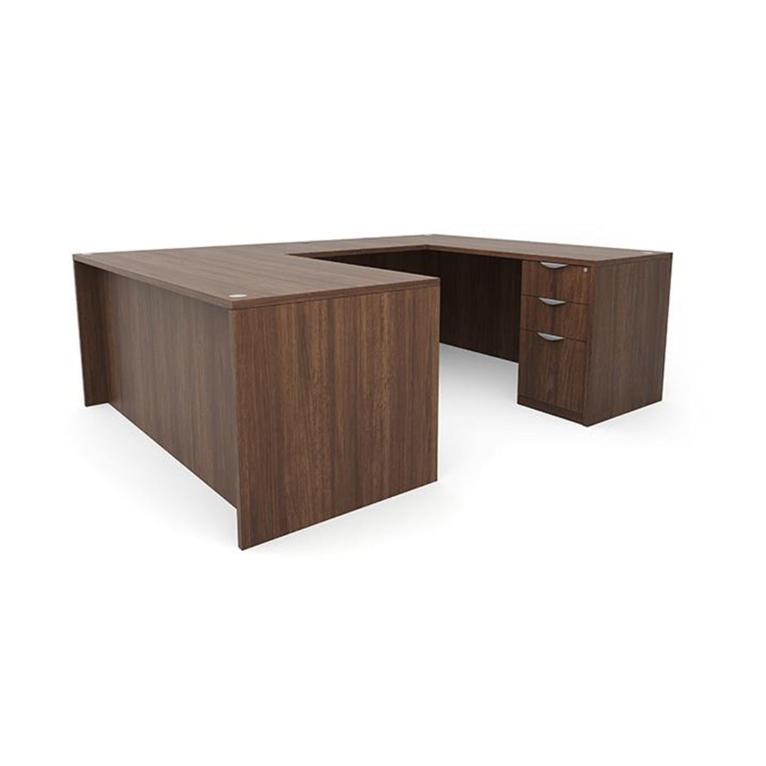 U-Shaped 72"W x 102"D Workstation Desk with B/B/F & F/F Storage - Kansas City Office Furniture