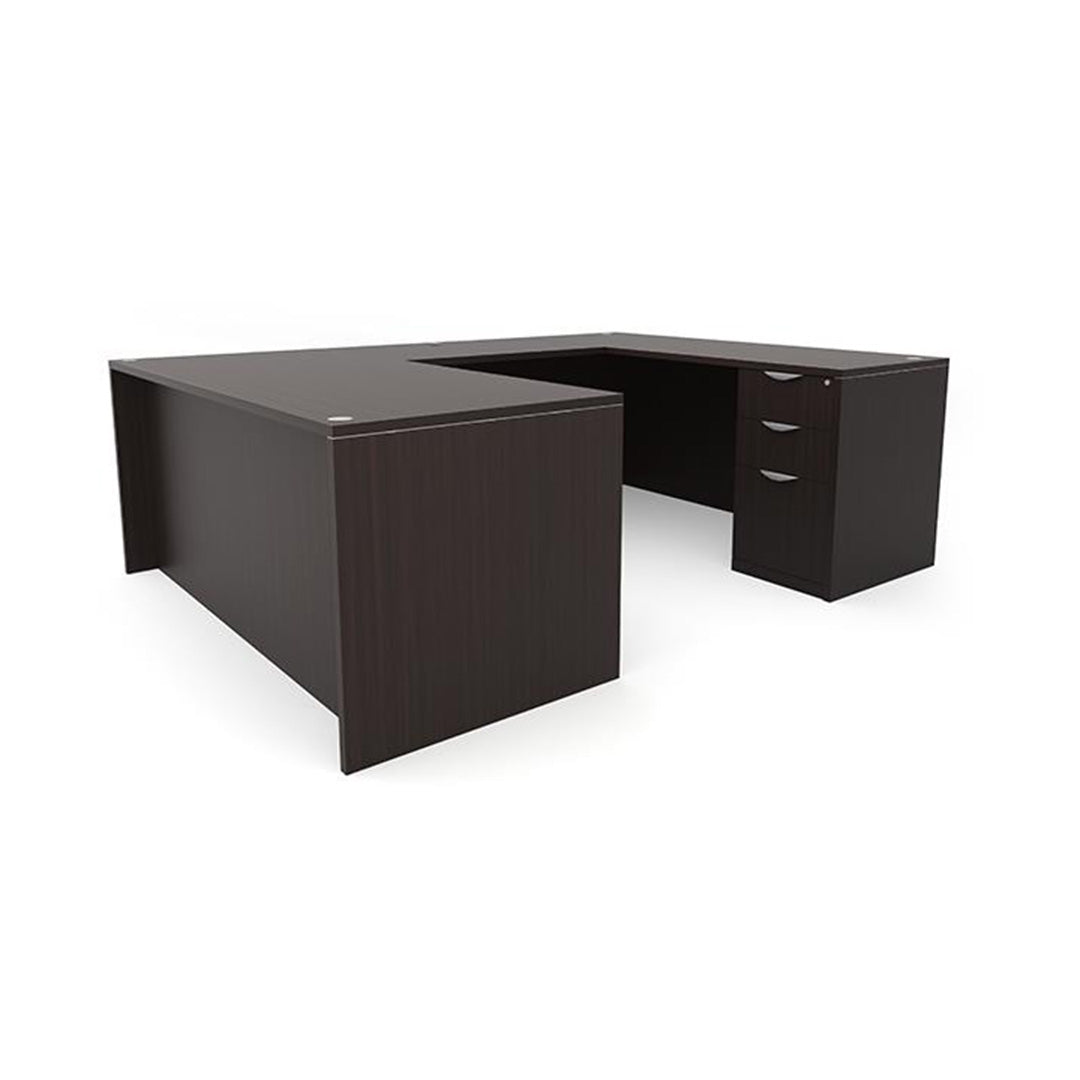 U-Shaped 72&quot;W x 102&quot;D Workstation Desk with B/B/F &amp; F/F Storage - Kansas City Office Furniture