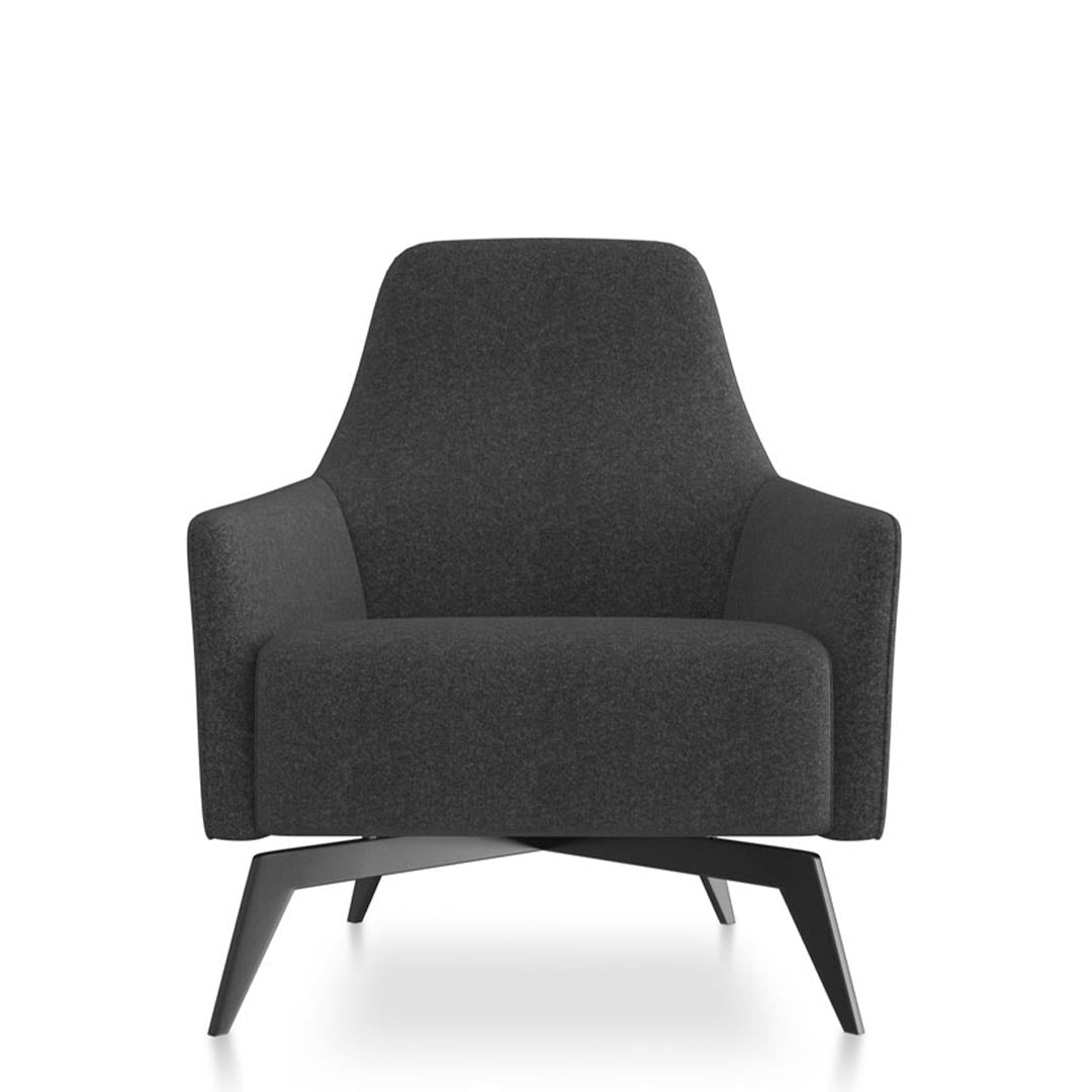 Anza Modern Armhair Lounge Seat - Color: Charcoal, Kansas City Office Furniture, Contemporary Upholstered Chair, Office Lobby Seating