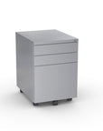 Clear Design Steel Mobile Box/Box/File Pedestal Storage in silver. 19.75" D. BBF desk drawers. Kansas City office furniture accessories.