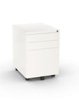 Clear Design Steel Mobile Box/Box/File Pedestal Storage in white. 19.75" D. BBF desk drawers. Kansas City office furniture accessories.