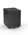 Clear Design Steel Mobile Box/Box/File Pedestal Storage in black. 19.75" D. BBF desk drawers. Kansas City office furniture accessories.