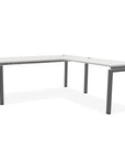 L-shaped office desk, contemporary, L Desk, metal legs, modern, modular, steel base, Kansas City office furniture, silver legs, white worktop