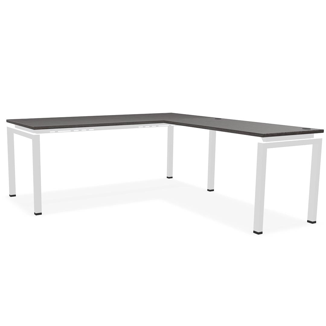 L-shaped office desk, contemporary, L Desk, metal legs, modern, modular, steel base, Kansas City office furniture, white legs