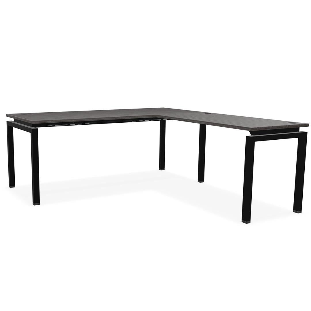 L-shaped office desk, contemporary, L Desk, metal legs, modern, modular, steel base, Kansas City office furniture, black legs