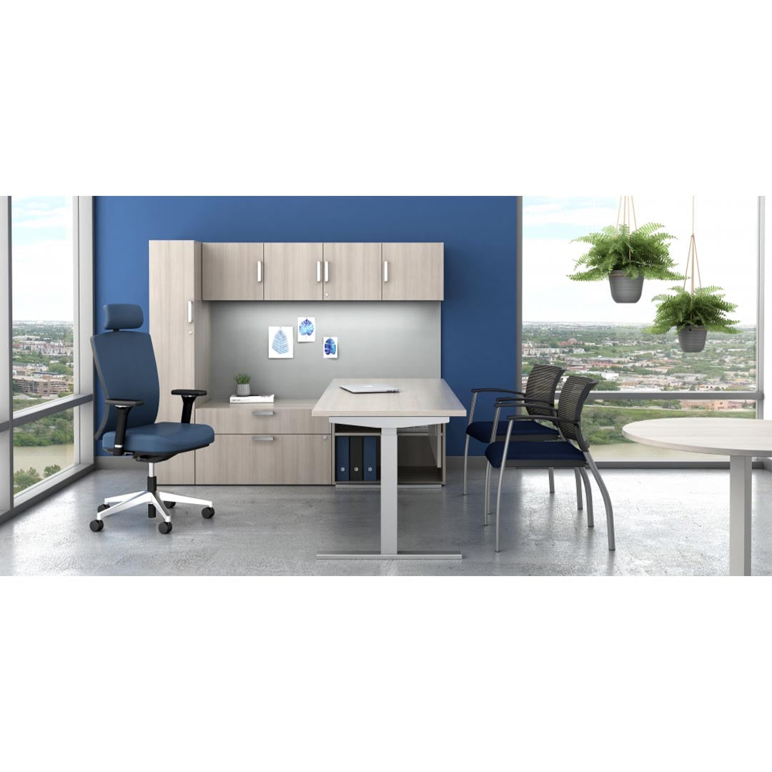 Calibrate L-Shaped Corporate Office Desk, L Desk, workstation with storage, Kansas City office furniture