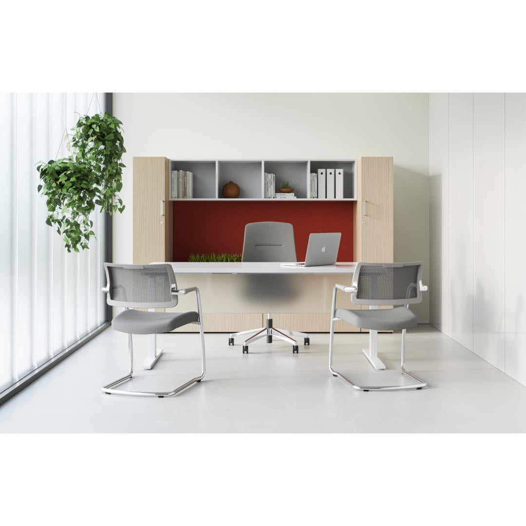 Calibrate L-Shaped Corporate Office Desk, L Desk, workstation with storage, Kansas City office furniture