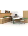 Calibrate Corporate Office Desk, U Desk, workstation with storage, Kansas City office furniture