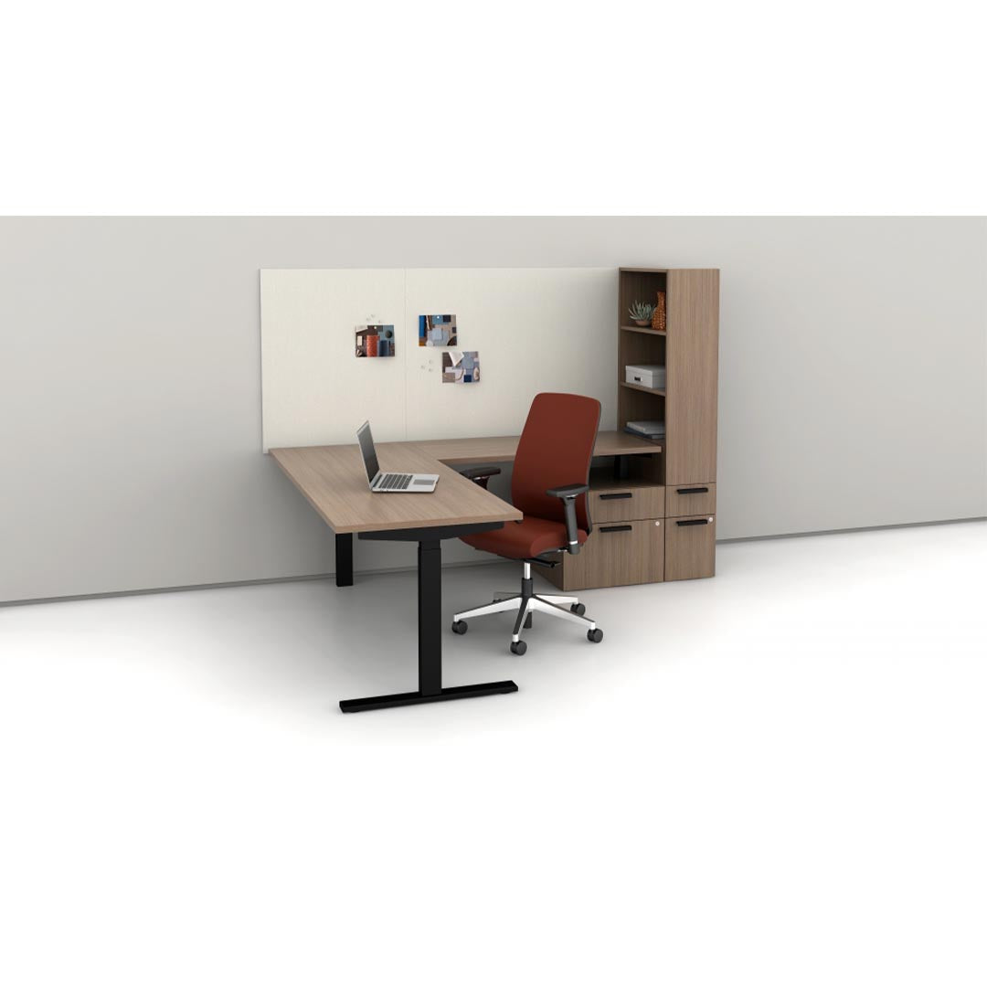 Calibrate L-Shaped Corporate Office Desk, L Desk, workstation with storage, Kansas City office furniture