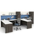 Calibrate L-Shaped Corporate Office Desks, L Desk, workstation with storage, cubicles, Kansas City office furniture