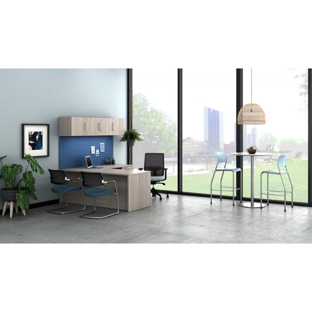 Calibrate L-Shaped Corporate Office Desk, L Desk, workstation with storage, Kansas City office furniture