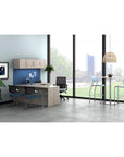 Calibrate L-Shaped Corporate Office Desk, L Desk, workstation with storage, Kansas City office furniture