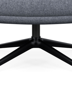 Detail shot of Gobi Mid-Back Modern Lounge Chair with charcoal metal base, Kansas City Office furniture