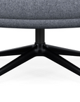 Detail shot of Gobi Mid-Back Modern Lounge Chair with charcoal metal base, Kansas City Office furniture