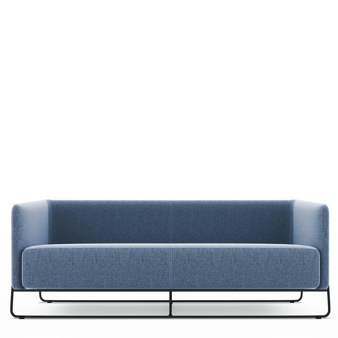 Friant Hanno Contemporary Lounge Sofa in Navy with Black Powder Coated Frame, Kansas City Office furniture