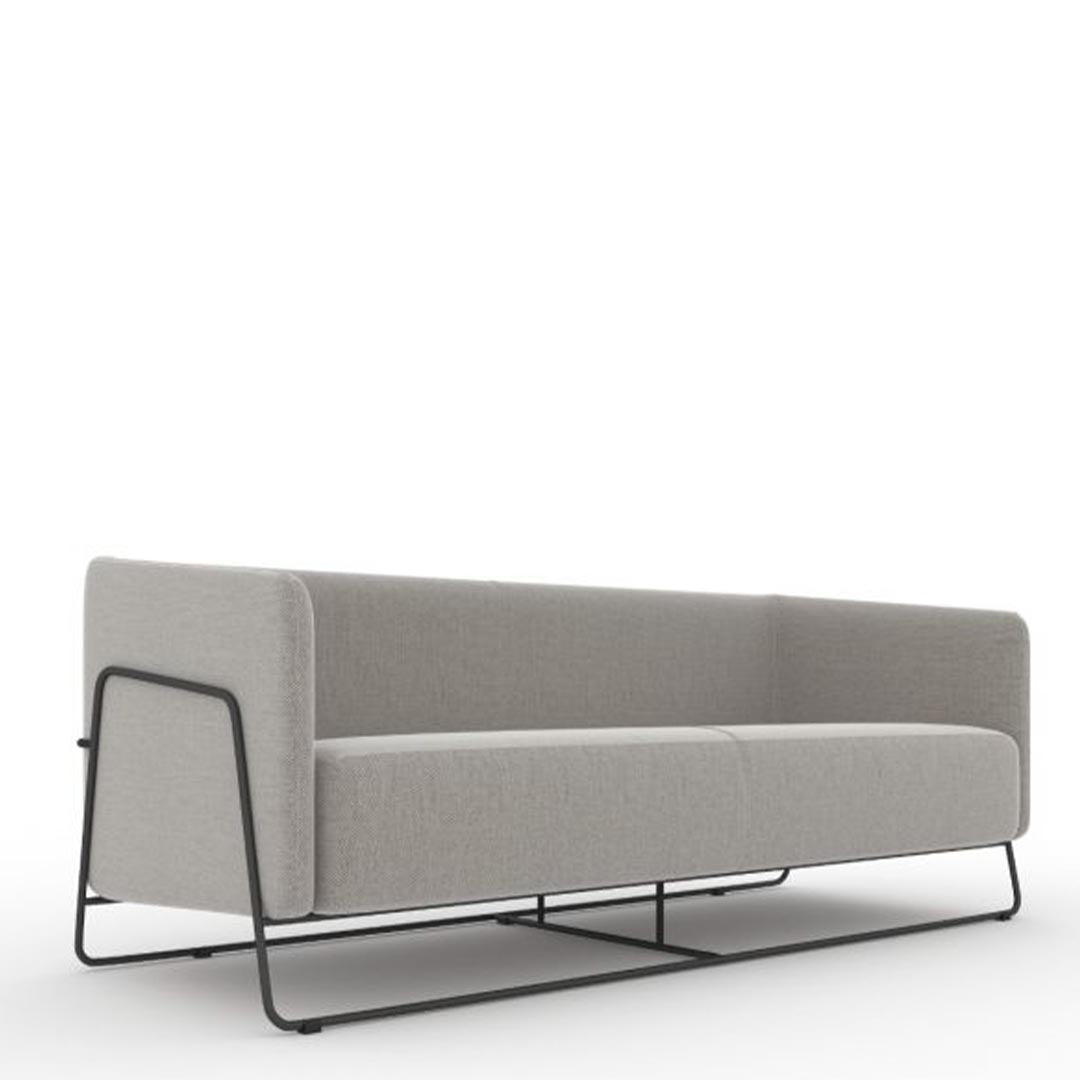 Friant Hanno Contemporary Lounge Sofa in Frost with Black Powder Coated Frame, Kansas City Office furniture