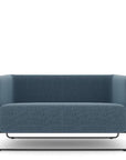 Hanno Contemporary Loveseat in Navy with Black Powder Coated Frame, Kansas City Office Furniture