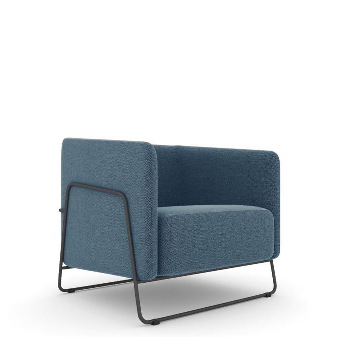 Friant Hanno Lounge Chair in Navy with Black frame, Kansas City Office Furniture