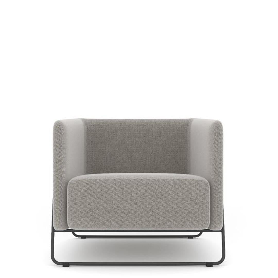 Friant Hanno Lounge Chair in Frost with black frame, Kansas City Office Furniture