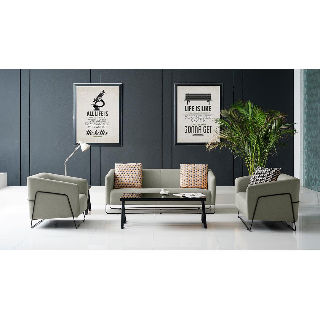 Styled modern lounge featuring Friant Hanno Lounge Chair, Kansas City Office Furniture