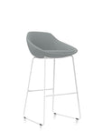 Friant Jest upholstered barstool with white metal frame, Kansas City office furniture