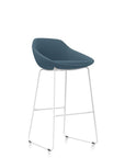 Friant Jest upholstered barstool with white metal frame, Kansas City office furniture