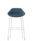 Friant Jest upholstered barstool with white metal frame, Kansas City office furniture