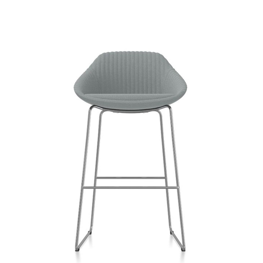 Friant Jest upholstered barstool with polished chrome metal frame, Kansas City office furniture