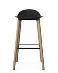 Allermuir Kin Low-Back Barstool with black seat and Clear Ash Wood Legs, Kansas City office furniture